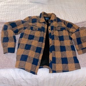 Navy & Tan jacket black comfortable fur inside